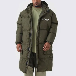 Chaqueta Acolchada Larga Ligera de Moda para Hombre con Bolsillos Tipo Cargo, Manga Larga, Abrigo Aislante Cortavientos - Product Image 1