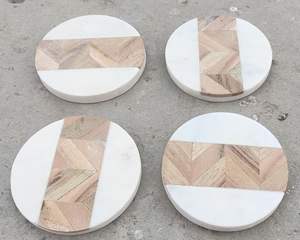 High Quality Hexagonal Marble <b>Coasters</b> with Gold Edges Premium Drinkware <b>Coasters</b> <b>Set</b> Elegant Tabletop Home Decor - Product Image 6