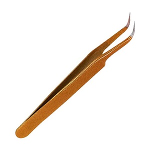 Pince à épiler professionnelle pour extensions de cils, en acier inoxydable massif, revêtement papier, logo personnalisé, 10 mm, pointe dentée/serrée, anti-magnétique - Product Image 4