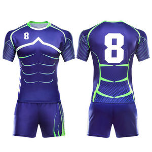 Uniforme de Rugby de Manga Larga y Manga Corta con Diseño de Ajuste Estructurado y Tela Resistente para Prácticas Deportivas - Product Image 1