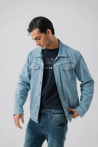 Veste en jean pour homme de haute qualité, nouvelle veste en jean longue élégante en laine et coton, vente en gros OEM, vêtements décontractés pour garçons - Product Image 2