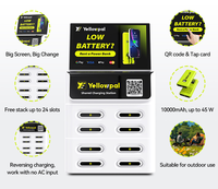 Estación de Alquiler de Baterías Portátiles Inteligente Apilable de 8 Ranuras con Pantalla Publicitaria, Pago USB POS y Carga Rápida de 45W