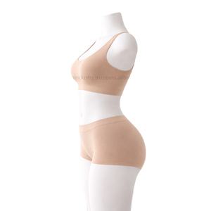 RTS Samavia Ladies Silk/Cotton Canvas Fabric Breathable Half Cup Strapless Wire Free Padded Bra Panty Set Customizable Sizes - Product Image 2