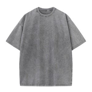 Camiseta Vintage para Hombre, 100% Algodón, 230g, Tejido Antiarrugas, Lisa, al por Mayor, Talla Grande, Estilo Urbano, Unisex, Lavado Ácido Personalizado - Product Image 4