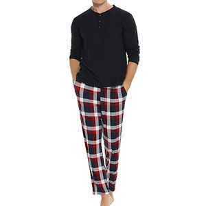 Vêtements de nuit de luxe personnalisés respirants extra doux 100% coton 2 pièces ensemble pour hommes fabriqué au Pakistan - Product Image 6