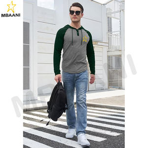 Sweat-shirt à capuche pour homme, manches longues, décontracté, athlétique, mode, pull à capuche avec col contrasté et cordon de serrage - Product Image 5