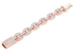 Pulsera de eslabones cubanos de lujo para hombre, corte brillante redondo, cultivado en laboratorio, Diamante CVD, chapado en oro, joyería de Hip Hop helado, venta al por mayor - Product Image 5