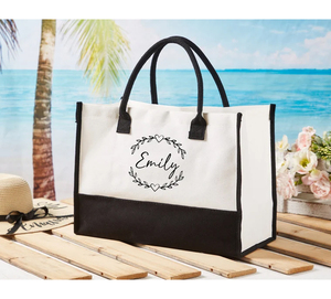 Vente en gros grand sac de plage fourre-tout en toile de jute naturel écologique imprimé personnalisé sac Shopper uni en toile de jute avec revêtement - Product Image 3