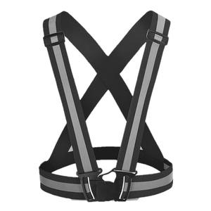 AG590B Safety Vest Reflective <b>Harness</b> Water-Proof Fluorescent Mesh Features Customizable Logo <b>Black</b> Jacket Made Polyester Cotton - Product Image 2