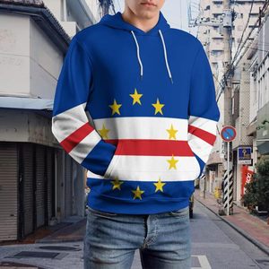 Sudadera con Capucha de Algodón de Alta Calidad con la Bandera de Cabo Verde 2026, Sudadera Holgada de Algodón, Cómoda, para Hombre, Impresión Bajo Demanda - Product Image 6
