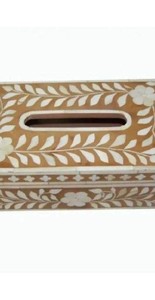 Elegante caja de pañuelos de madera con incrustaciones de hueso hechas a mano, soporte decorativo Premium para espacios de vida modernos - Product Image 2