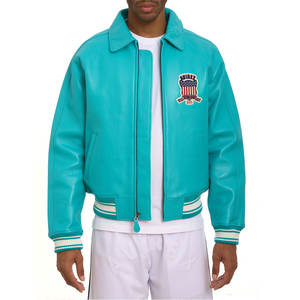 Chaquetas universitarias Unisex personalizadas del proveedor OEM, puños acanalados, cuello disponible, decoración bordada de lana polar para equipos escolares - Product Image 3