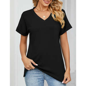 Camiseta de moda para chica, Camiseta corta de algodón 100%, camiseta de moda de corte corto cómoda - Product Image 3