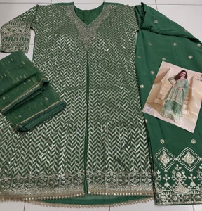 Diseñador Anokhi Modern Festive Salwar Kameez Palazzo Suit Real Georgette con bordado pesado y trabajo de secuencia para fiestas - Product Image 3