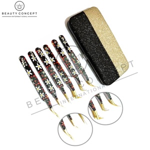 Extension de pince à épiler en acier inoxydable Pro Flower & Gold Volume Lash Kit Eco-Friendly For Beauty By Beauty Concept International - Product Image 2