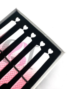 Pointe dorée professionnelle en acier inoxydable, antistatique, antimagnétique, avec revêtement en poudre bicolore et découpe en forme de cœur à 90 degrés sur le côté arrière - Product Image 2