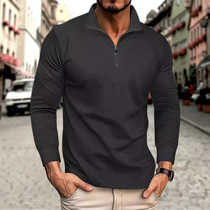Polo informal de negocios para hombre, camiseta de manga larga, Polo de primavera y otoño, Top cómodo y transpirable - Product Image 4