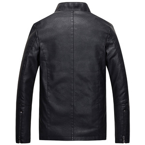 Chaqueta de Cuero para Hombre, Estilo Casual, para Motociclista, Chaqueta de PU Entallada, Personalizada, de Invierno - Product Image 2