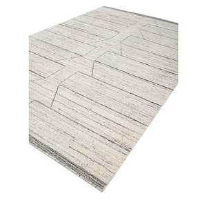 Contour Ivory 9x12 Hand Loom Polyester Fluffy Carpet Geometric Pattern Living Room <b>Rug</b> for Home Use Rectangle Hallway HPL-36 - Product Image 2