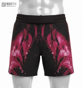 Pantalones Cortos Deportivos de Gimnasio de Poliéster 100% de Color Sólido Personalizado de Alta Calidad, Pantalones Cortos Deportivos para Correr, Antiarrugas, Servicio OEM para Hombre - Product Image 5