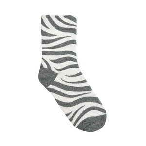 ODM hombres y mujeres cebra patrón Jacquard algodón Crew calcetines diseño personalizado Streetwear estilo Casual de la fábrica de Vietnam - Product Image 3