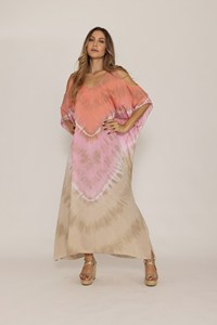 Women <b>Summer</b> Style Beach Wear Boho Hippie Short Maxi Dress Tie & Dye Resort Wear Short <b>Kaftan</b> Dress at Bulk Wholesale Prices OEM - Product Image 3
