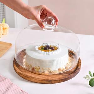 Best seller Acacia Wood Dessert <b>Stand</b> With <b>Glass</b> Wooden <b>cake</b> <b>stand</b> - Product Image 3