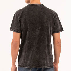 Venta caliente logotipo personalizado hombres ácido lavado camisetas último diseño transpirable hombres ácido lavado camisetas - Product Image 4