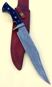 Cuchillo Bowie de Caza Hecho a Mano de Acero Inoxidable de Grado Industrial con Mango de Cuerno, Borde Dentado, Hoja de Cambio Rápido, Garantía de 3 Años, OEM - Product Image 2