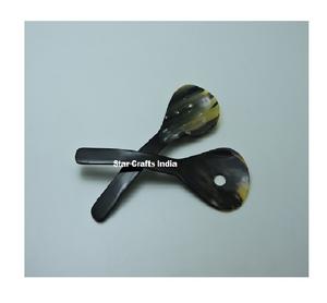 Ventes chaudes et de haute qualité, 2 pièces de cuillères à salade en corne, vaisselle, service à salade unique et luxueux en corne de buffle, fabriqué en Inde - Product Image 4