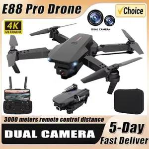 Drone profesional para principiantes 4K HD con cámara dual RC E99 Pro Drone aéreo con distancia de transmisión de imagen de 3km 1km Drones para principiantes - Product Image 1