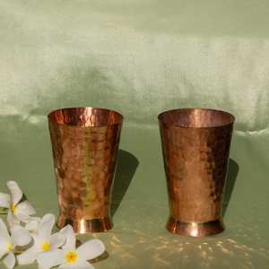 Custom Wholesale Eco-Friendly Copper Hammered Polished Drinkware <b>Tumbler</b> 12 OZ with Straw Lid for Bars Kitchen Use Best Quality - Product Image 3