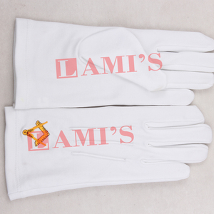 Guantes de Regalia masónicos con bordado dorado personalizado, guantes masónicos transpirables de algodón 100% para uniforme - Product Image 3