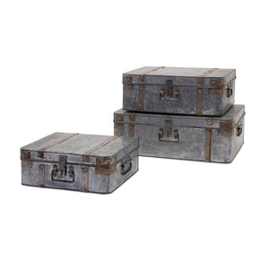 Boîtes décoratives en métal galvanisé, ensemble de 3 pièces - Product Image 2