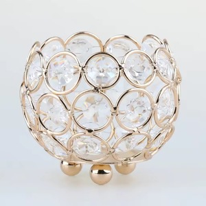 Decoración del hogar vela votiva diseño único oro acabado hierro/vidrio/Cristal hecho a mano personalizado a granel - Product Image 1