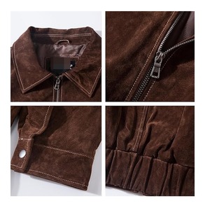 Blouson aviateur en cuir véritable pour hommes veste décontractée automne hiver veste en cuir Offre Spéciale marron nouveauté PU grande taille - Product Image 6