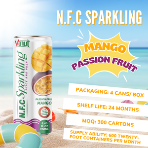 OEM/ODM 250ml Boisson à base de jus de mangue pétillant au carbonate de qualité supérieure fruité Marque privée VINUT Vietnam Sans usine - Product Image 5