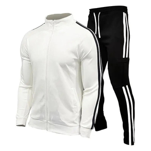 Survêtement d'entraînement d'hiver personnalisé pour homme, taille élastique, jogging, course à pied, survêtement de sport, fermeture éclair, sweat-shirt à col personnalisable - Product Image 3