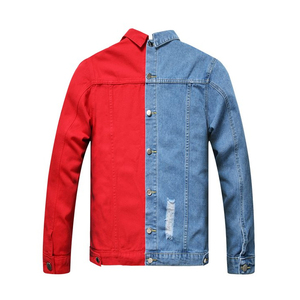 Chaquetas de mezclilla rasgadas de Color sólido transpirable de alta calidad, abrigos casuales recortados, chaqueta de mezclilla para hombre - Product Image 1