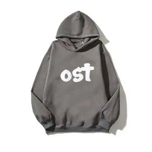 Pull-over 100% en coton unisexe de haute qualité, manteau à capuche d'hiver à la mode 3D pour la conception de lettres imprimées personnalisées et solides - Product Image 1