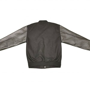 Chaqueta de cuero universitario de invierno con cuello de pie largo estilo Letterman de lana-Hecho en Pakistán - Product Image 6