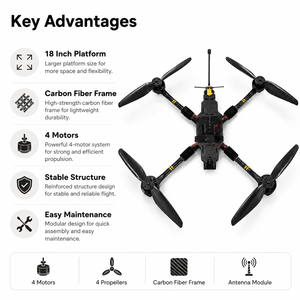Dron FPV de 18 Pulgadas, Quadcopter con Marco de Fibra de Carbono, Motor sin Escobillas, Plataforma Aérea Industrial, OEM ODM - Product Image 4