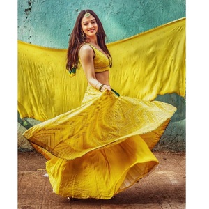शीर्ष बेच उत्पाद के 2022 से भारी कढ़ाई काम के साथ प्रीमियम गुणवत्ता Georgette lehenga चोली भारतीय निर्माता - Product Image 1