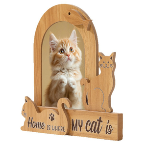 Marco de Fotos Rectangular de Madera Moderno para Mascotas, para Gatos, Perros, Aves, Reptiles, Reutilizable, Ecológico, para Exhibición en Mesa - Product Image 3