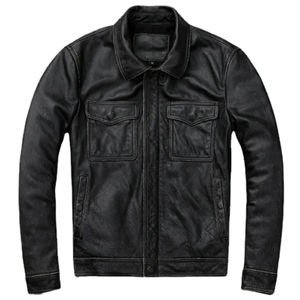 Top Selling Men Genuine Leather <b>Sheepskin</b> Cowhide Streetwear Racing <b>Jacket</b> Winter OEM Manufacturer - Product Image 2