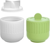 Bougie parfumée cylindrique en marbre, motif floral, décoration minimaliste pour la maison, 1 mèche, fabrication artisanale