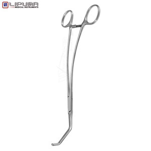 Abrazadera vascular Satinsky atraumática, 30mm, mandíbulas de estilo DeBakey en ángulo, vástagos curvos de acero inoxidable, 10 pulgadas, 25cm, instrumentos médicos - Product Image 4