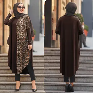 थोक आधुनिक इस्लामी मुस्लिम कपड़े पहनने कार्बनिक जर्सी मुद्रित महिलाओं अंगरखा शीर्ष Abaya पोशाक