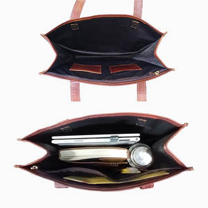 Sac fourre-tout en cuir véritable élégant pour femmes sac à bandoulière fermeture à glissière Logo personnalisé couleur sac à main de travail professionnel pour le bureau quotidien - Product Image 3