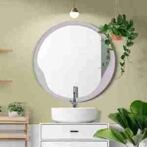 Vente chaude avec conception de prix raisonnable et miroirs fabriqués pour les chambres à coucher artisanat de cadre en bois rond en Inde de haute qualité - Product Image 5